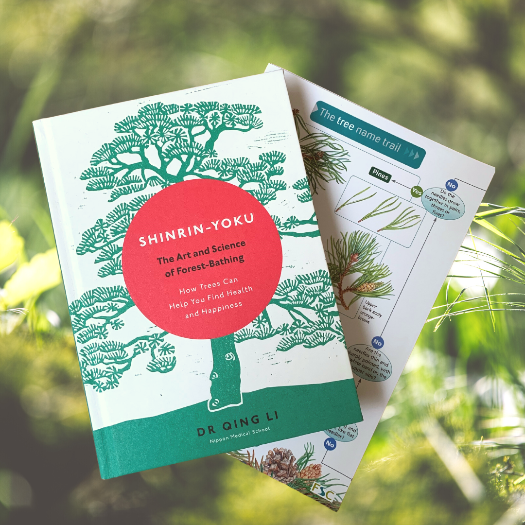 Shinrin Yoku book and tree name trail guide