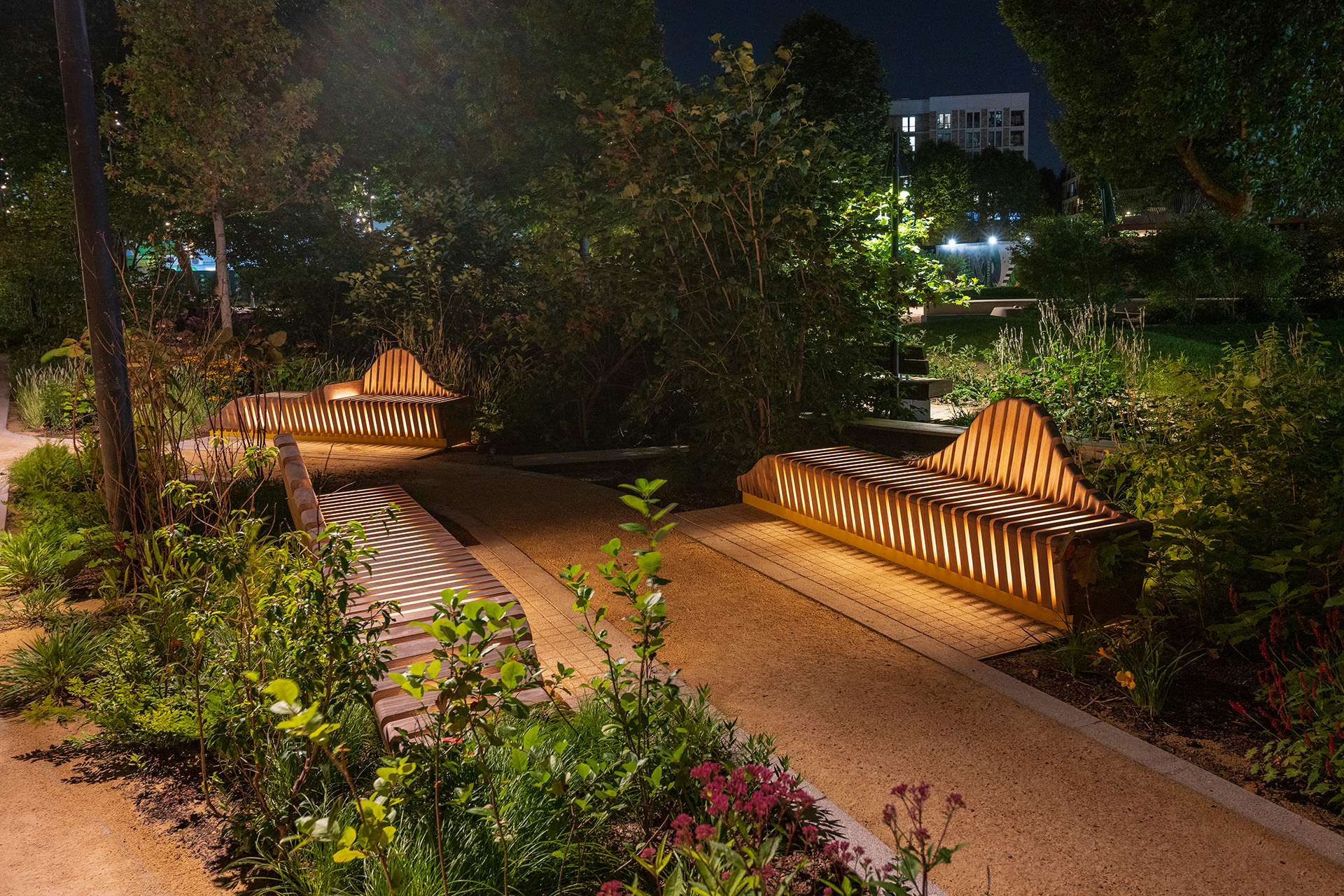 Elephant Park, London - Custom Yellow Seat - Night Scenic Triple