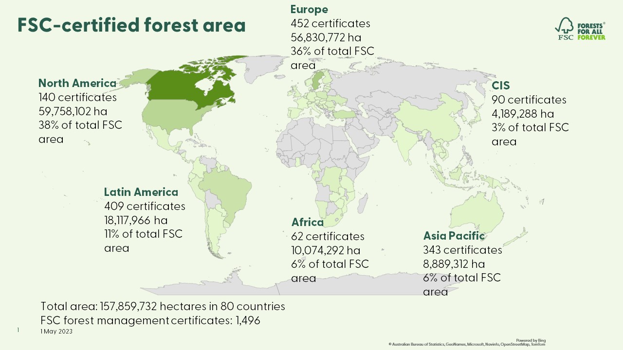 FSC-certified forest May 2023