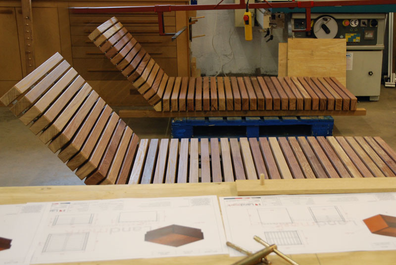 Ravens Walk, Stratford, London - Lounger Benches in production 1_