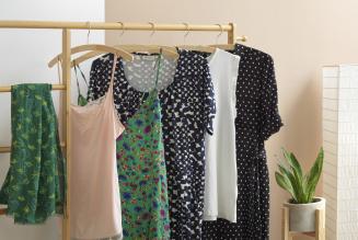 Clothes made from MMCFs on rack