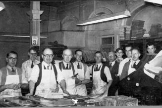 Ruddocks printer team in the comp room - May 1956