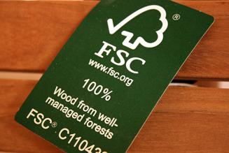 FSC 100% label on garden furniture