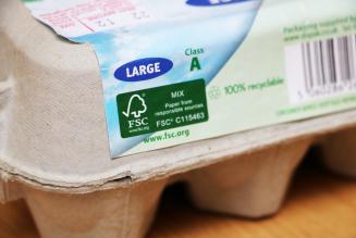 FSC Mix label on egg box