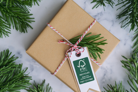 Christmas gift with FSC recycled label