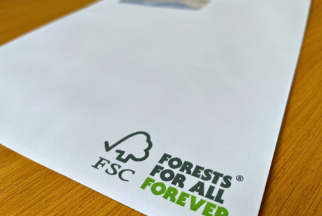 FSC-certified recycled C4 envelope