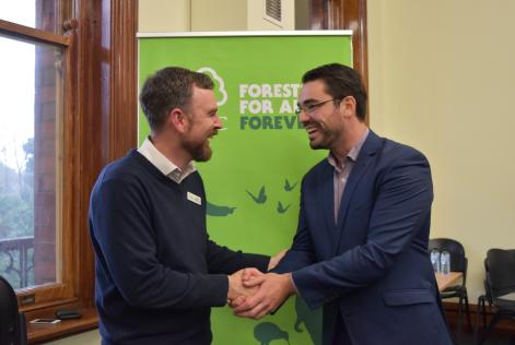 Former CEO, Adam Beaumont (left) and Company Secretary, Daniel Goldsworthy (right) meet for the 2016 Annual General Meeting