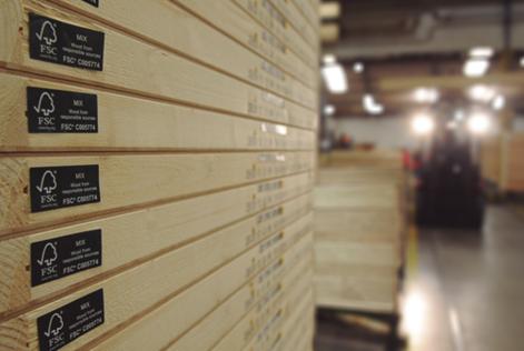 FSC-labelled door stack