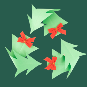 Recycle loop made from paper Christmas trees