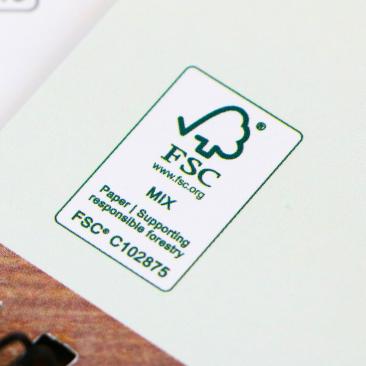 Notepad with FSC Mix label